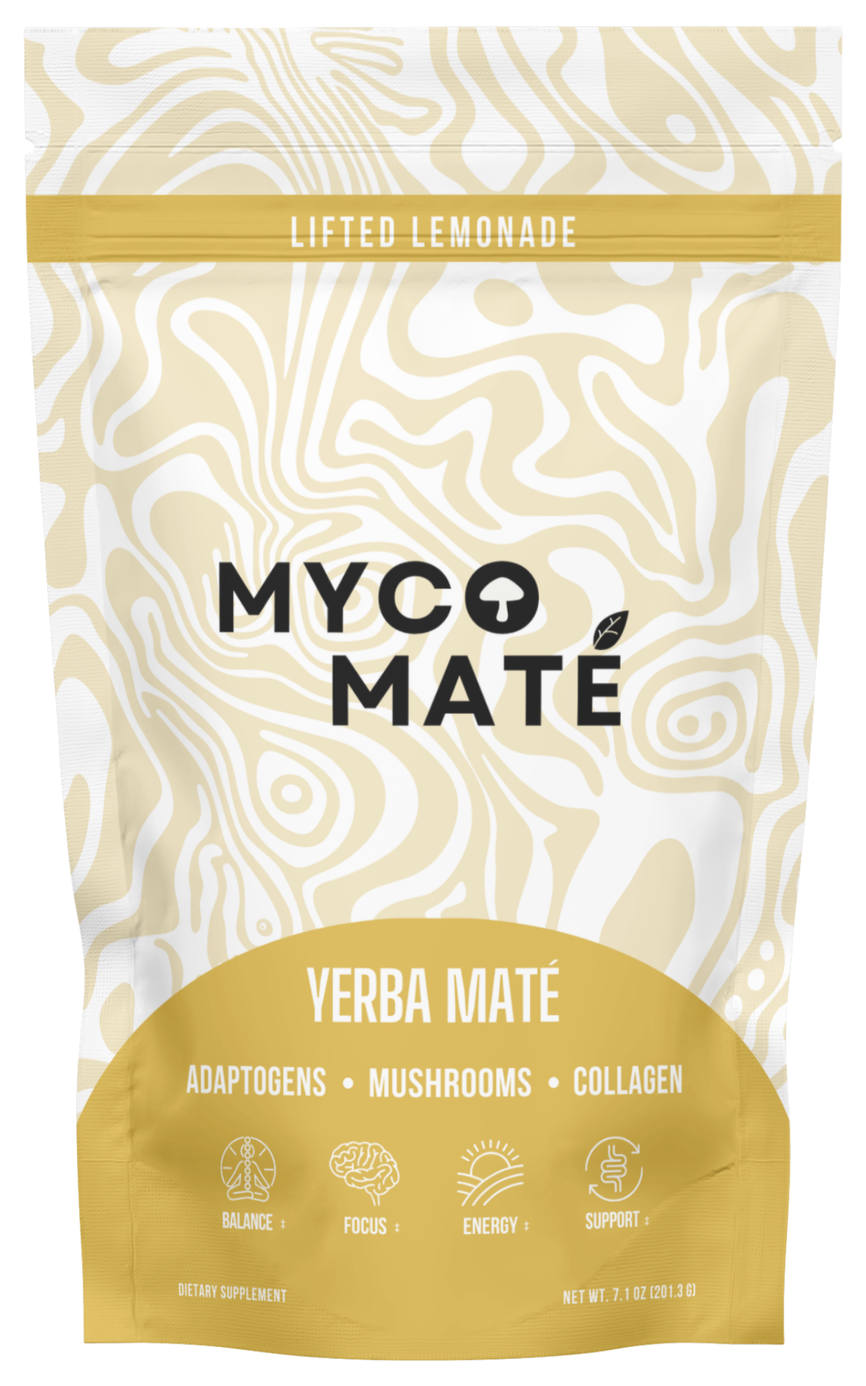 MycoMate Lifted Lemonade – Yerba Mate with Mushrooms & Collagen